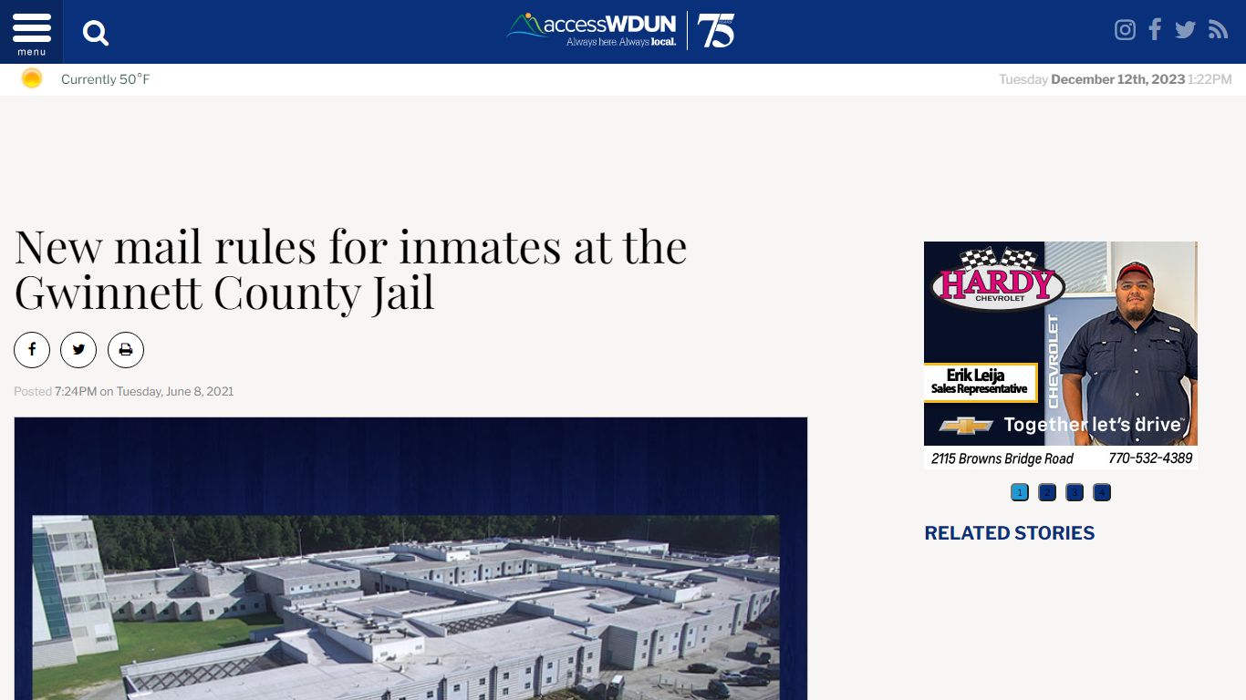 New mail rules for inmates at the Gwinnett County Jail
